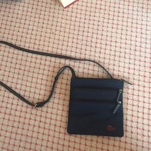 Dooney and Bourke slim crossbody bag in navy EUC!